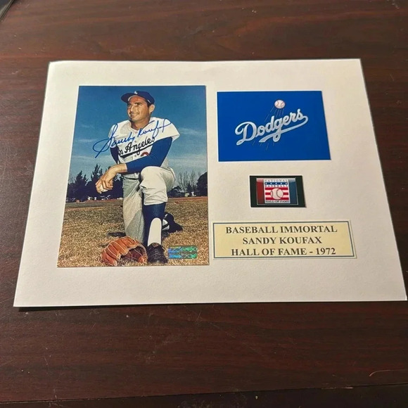 Dodgers legend Sandy Koufax autographed photo matted - Picture 1 of 1